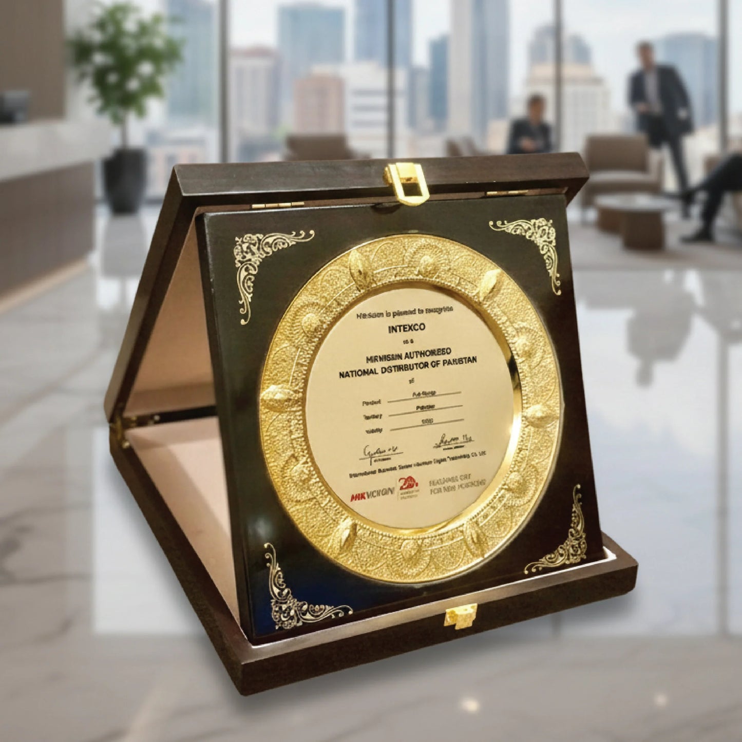 Book Style Customized Award – Golden Circle Brass Premium Design