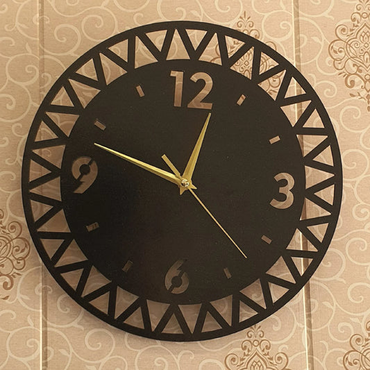 Stylish Round Border Brown Wall Clock – Modern Decorative Home Décor Clock