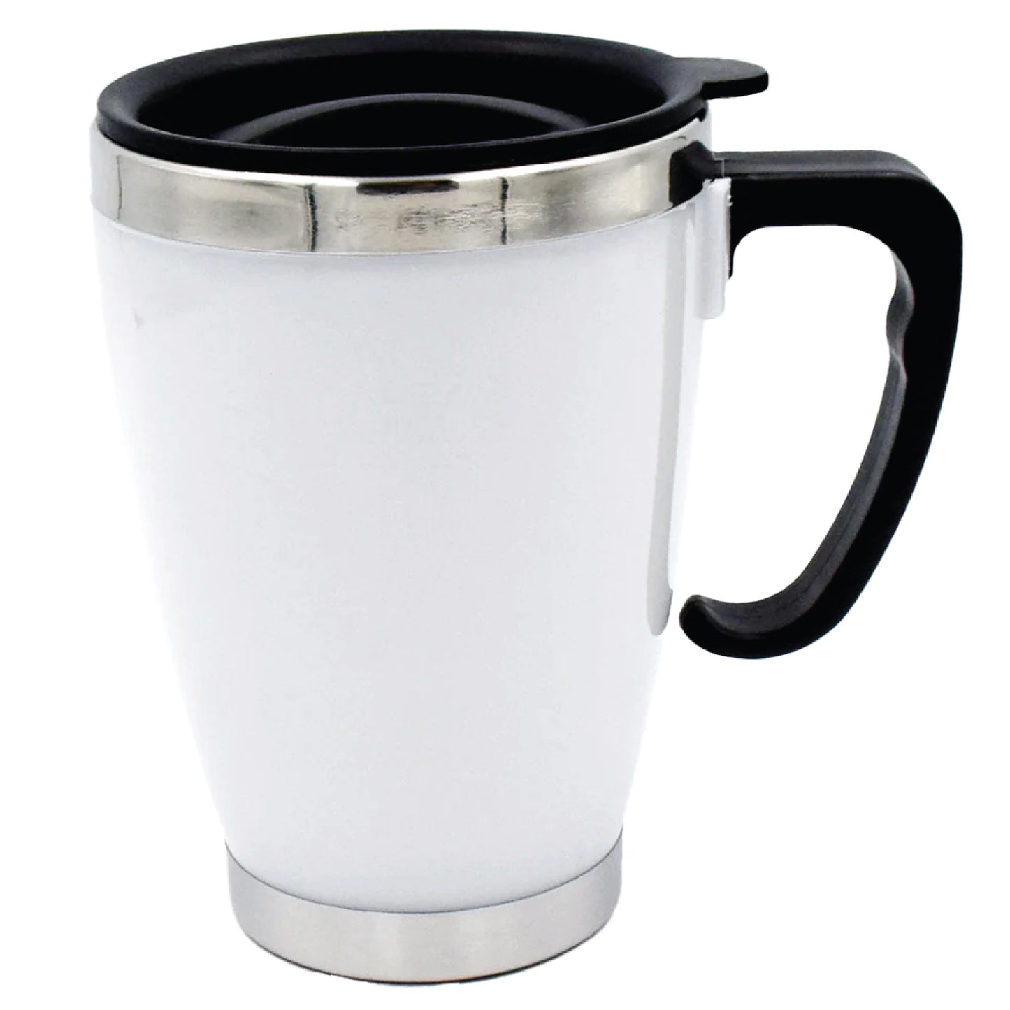 Silver Tea Thermos with Black Lid | Premium Office Flask