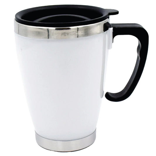 Silver Tea Thermos with Black Lid | Premium Office Flask
