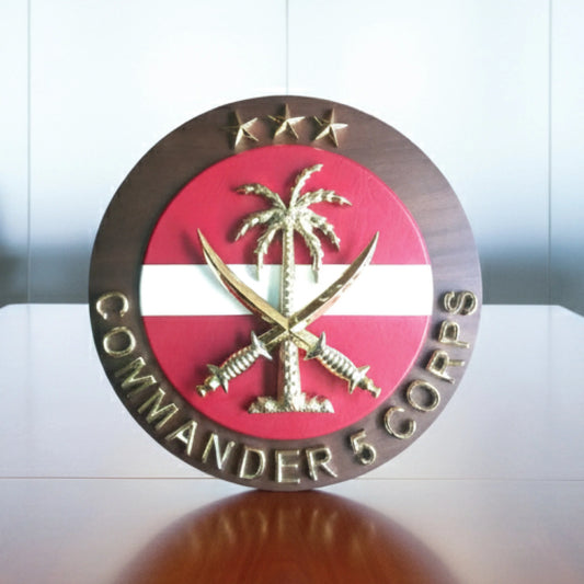 Commander Corps 3D Customized Logo – Premium Brass Military Edition