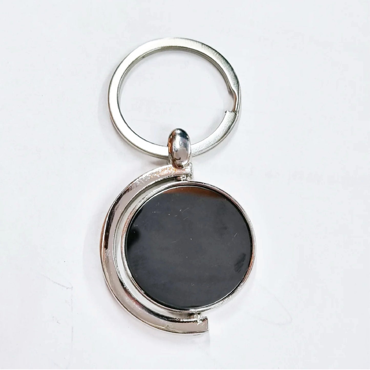 Round Metal Keychain with Black Rotating Pendulum | Unique Corporate Giveaway