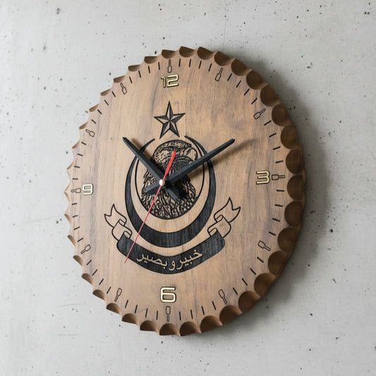 Khabiro Kabir Eagle Printed Wooden Wall Clock – Islamic Artistic Home Décor