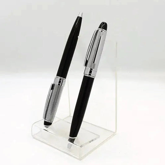 Black & Silver Pen with Transparent Stand | Premium Corporate Gift