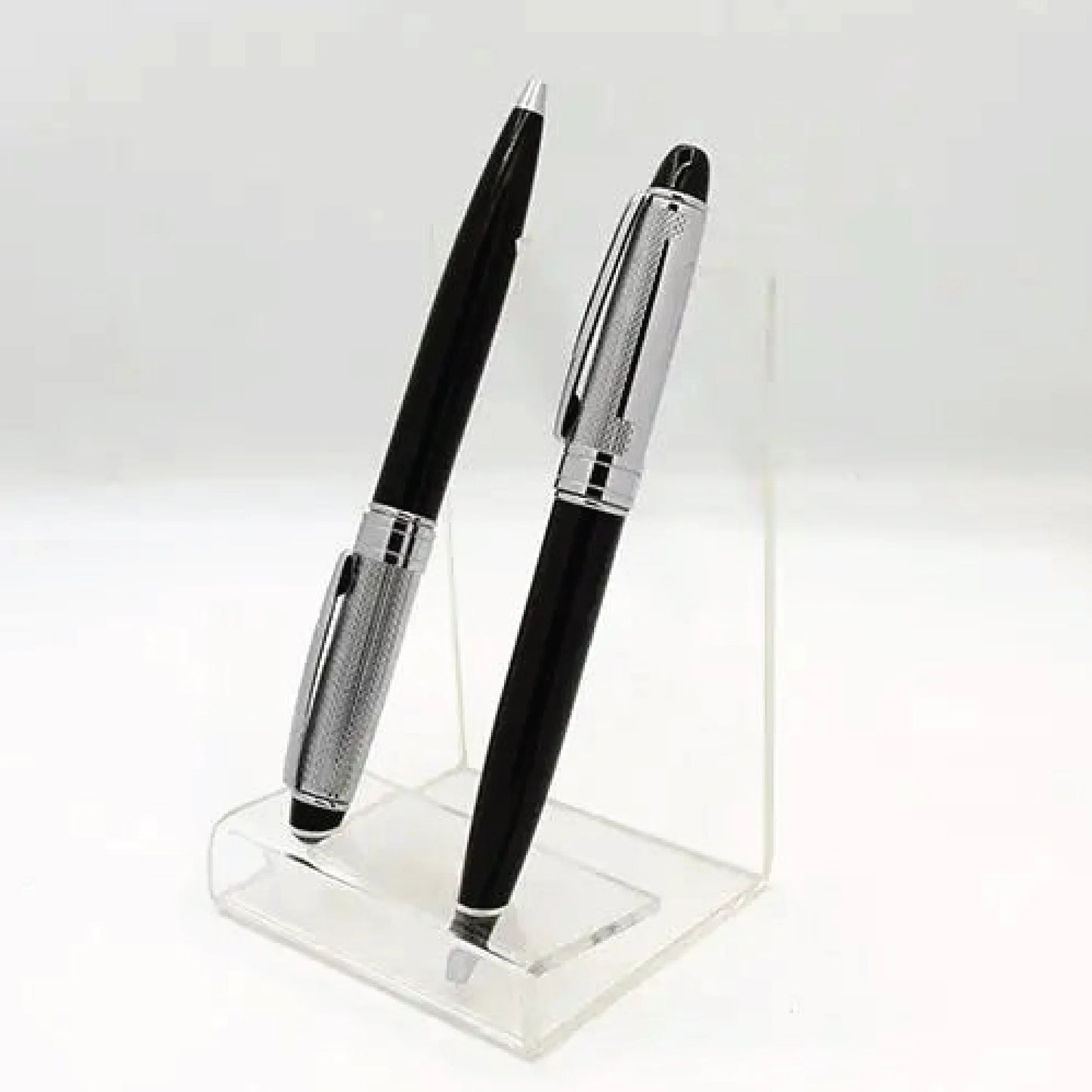 Black & Silver Pen with Transparent Stand | Premium Corporate Gift
