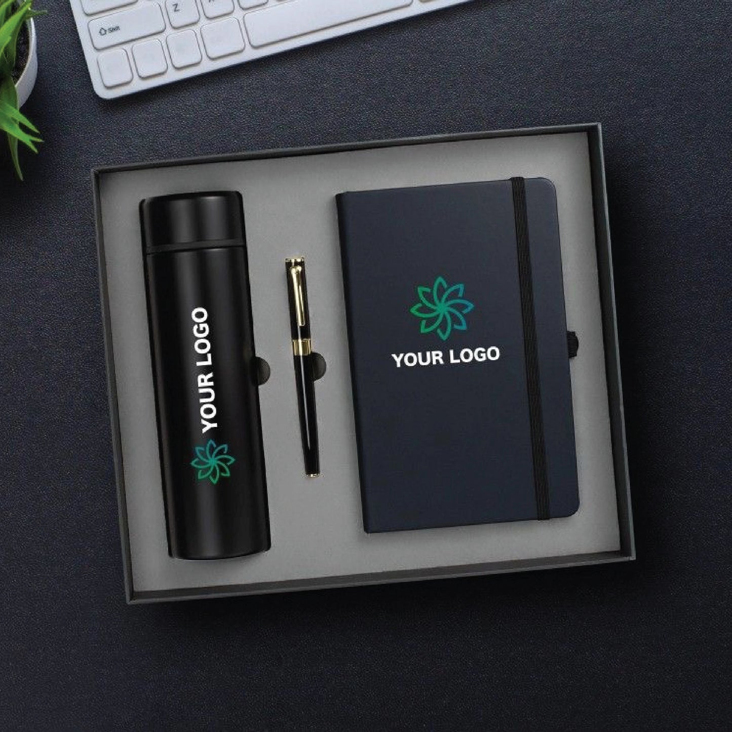 3 in 1 Pen, Bottle, and Notebook Gift Set | Premium Corporate Gift Box