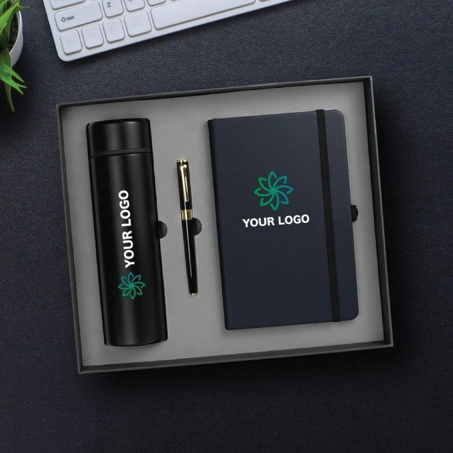 3 in 1 Pen, Bottle, and Notebook Gift Set | Premium Corporate Gift Box