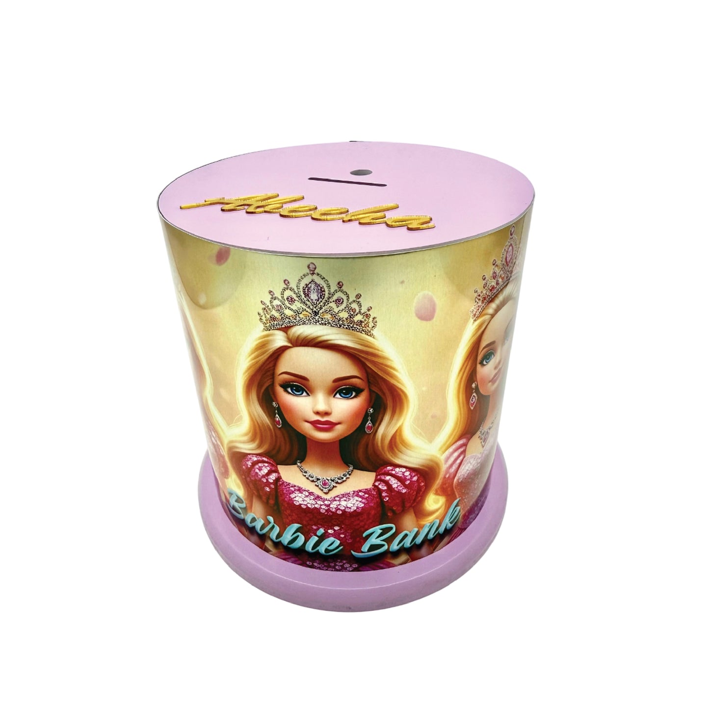 Barbie Saving Box – Cute Laser-Crafted Wooden Money Bank for Girls