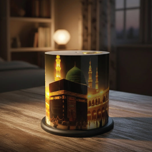 Kaaba & Masjid Nabvi Wooden Saving Box – Islamic Hajj & Umrah Money Bank Gift