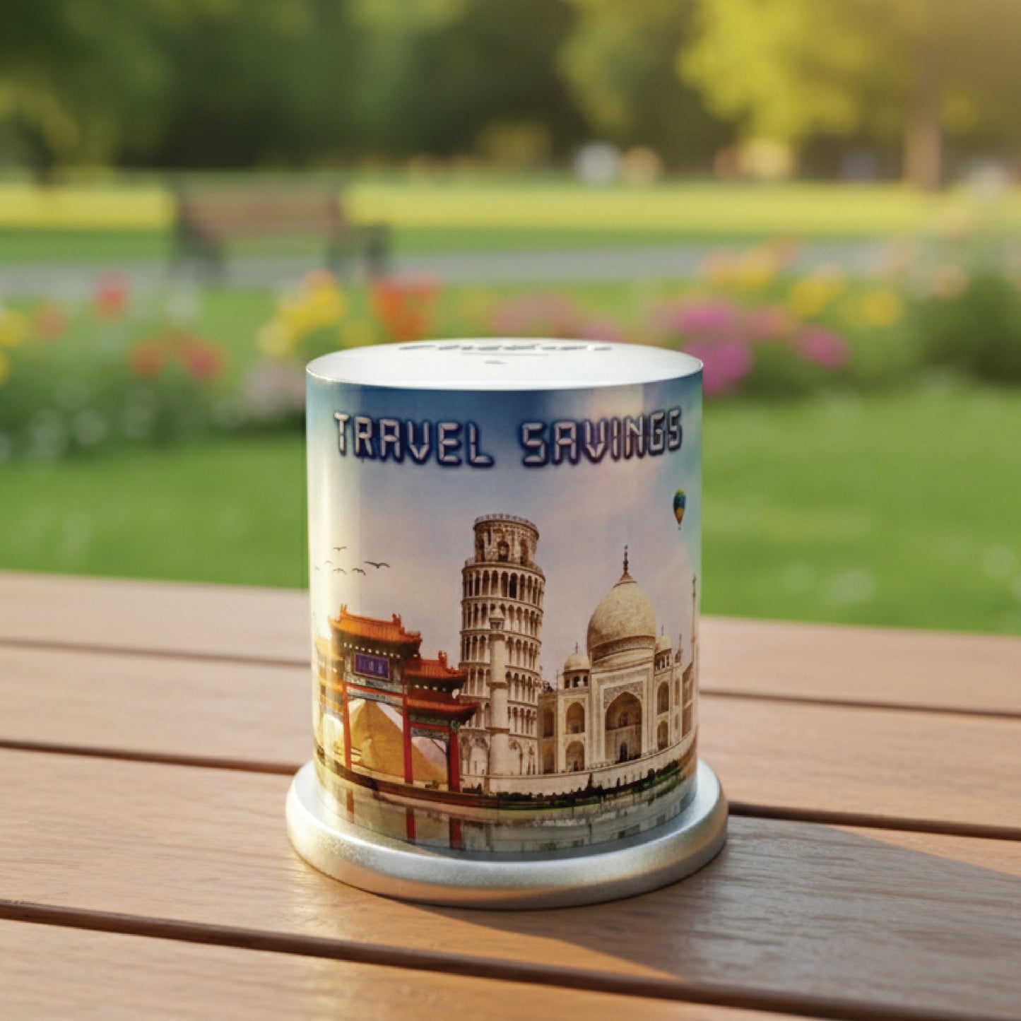 Travel Saving Box – Wooden Money Bank for Vacation & Adventure Savings