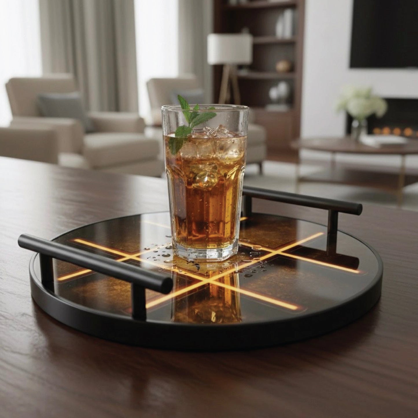 Round Tic Tac Serve Tray