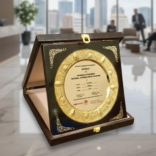 Book Style Customized Award – Golden Circle Brass Premium Design