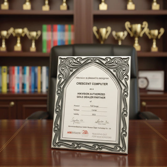 Premium Silver-Toned Ornate Arch Wooden Recognition Plaque