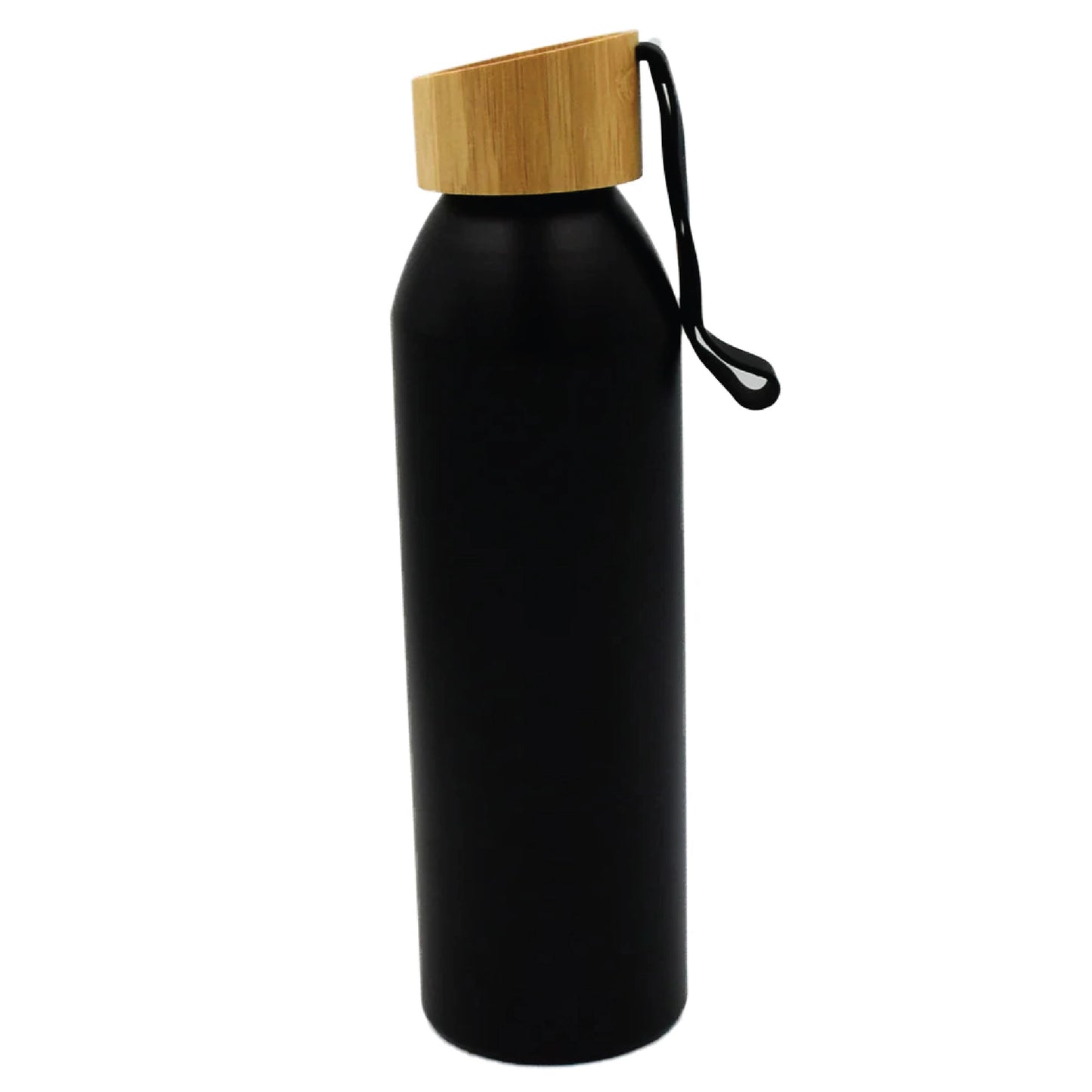 Premium Round Black Water Bottle with Wooden Lid | Luxury Corporate Gift
