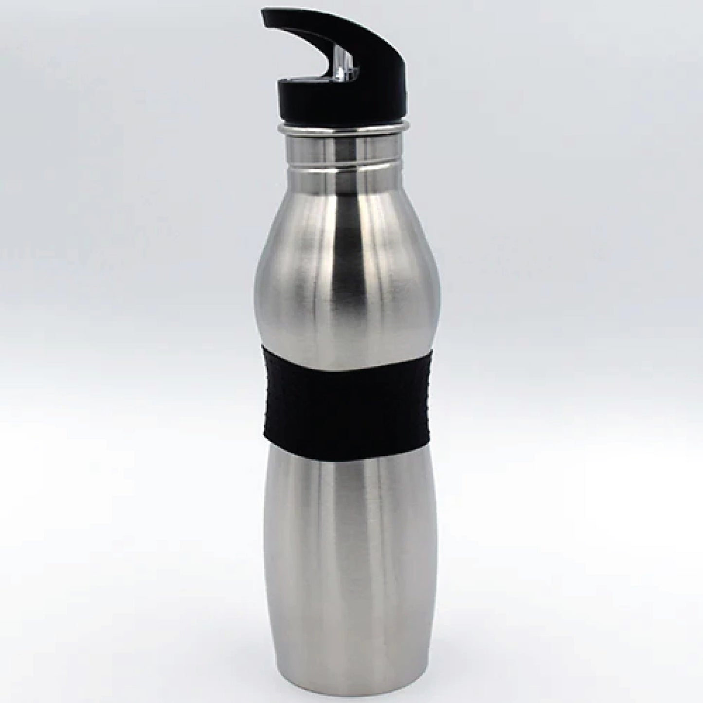 Premium Silver Bottle with Black Lid & Middle Dial | Luxury Corporate Gift