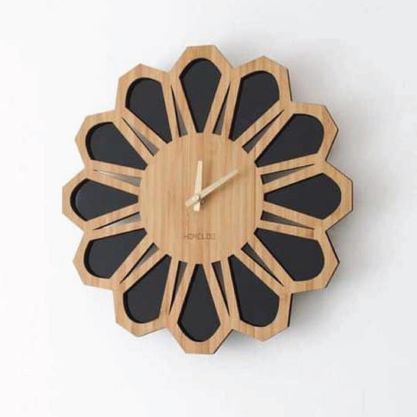 Black & Brown Flower Wall Clock – Elegant Floral Design Home Décor Clock