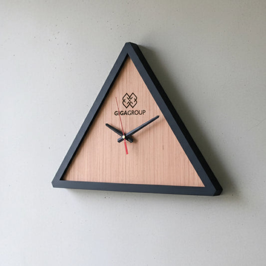 Triangle Wall Clock – Modern Geometric Wooden Wall Décor Clock