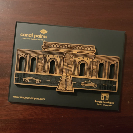 Custom Laser-Cut 3D Wood Architectural Plaque