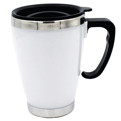 Silver Tea Thermos with Black Lid | Premium Office Flask