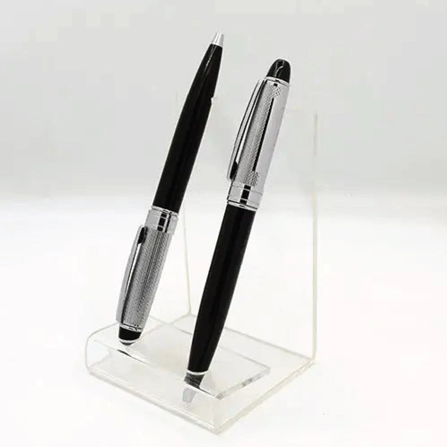 Black & Silver Pen with Transparent Stand | Premium Corporate Gift