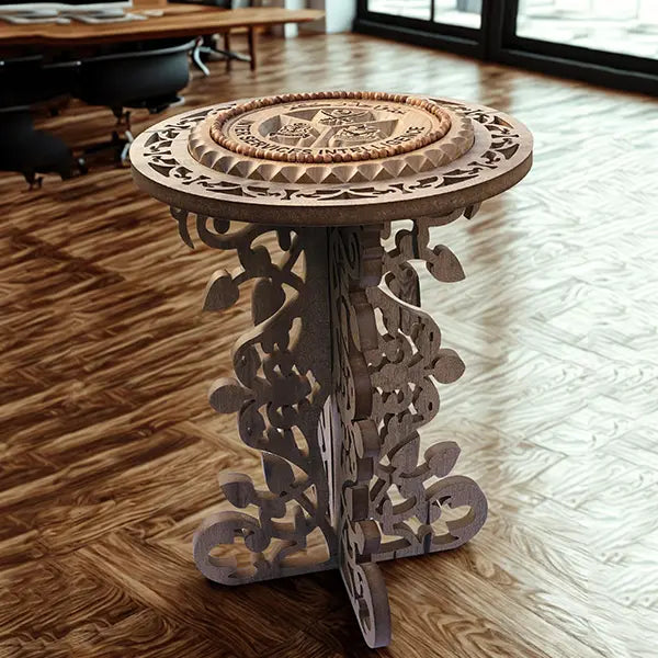 Elegant Laser-Crafted Side Table