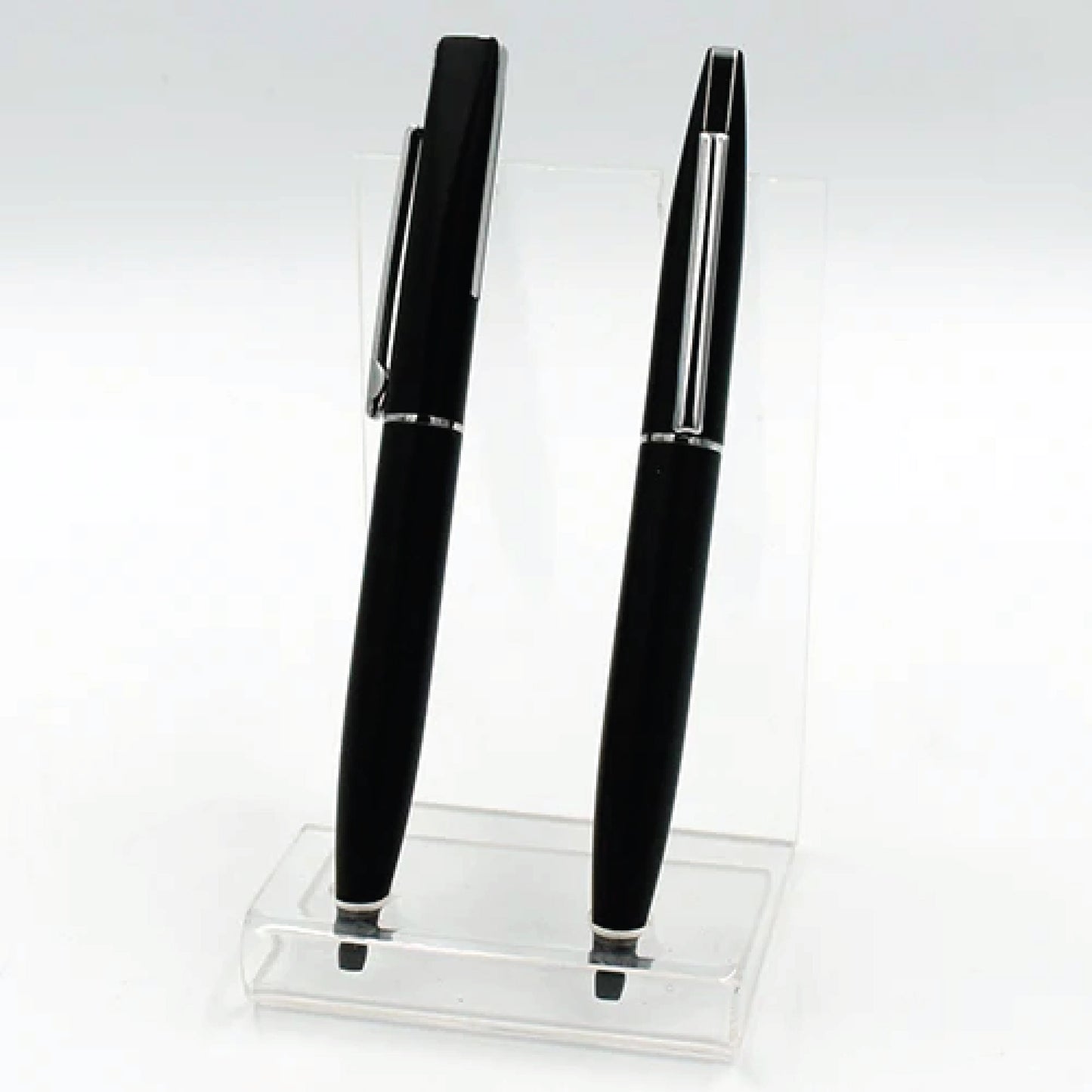 Premium Royal Black & Silver Pen Set of 2 | Luxury Corporate Gift