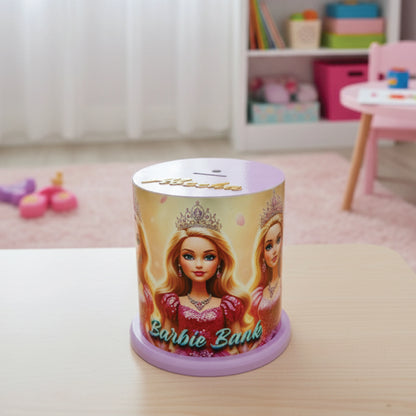 Barbie Saving Box – Cute Laser-Crafted Wooden Money Bank for Girls
