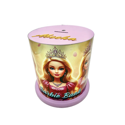 Barbie Saving Box – Cute Laser-Crafted Wooden Money Bank for Girls