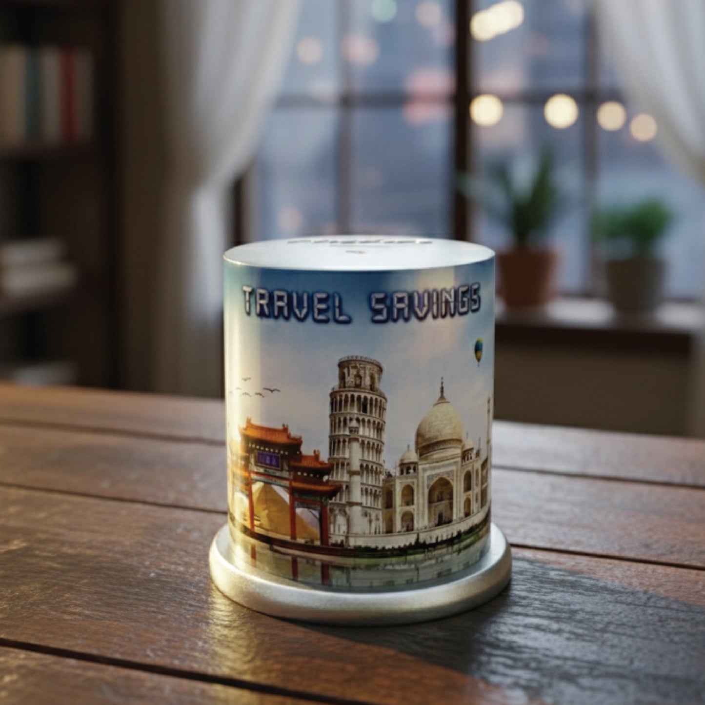 Travel Saving Box – Wooden Money Bank for Vacation & Adventure Savings