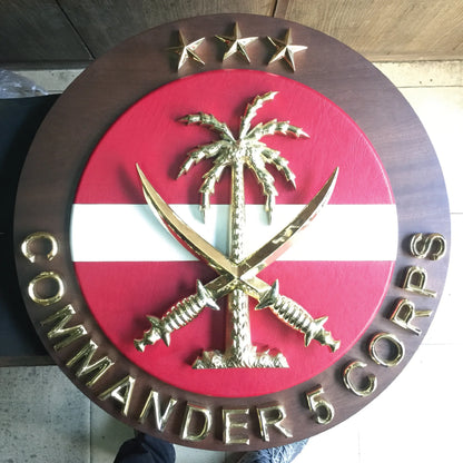 Commander Corps 3D Customized Logo – Premium Brass Military Edition