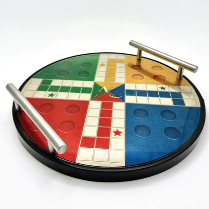 Round Ludo Serving Board
