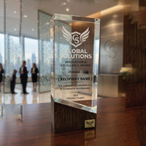 Modern Acrylic and Wood Block Excellence Award – Premium Corporate Recognition Trophy