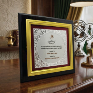 Geometric Peak Crystal Award | Premium Clear Glass Trophy with Blue Accents
