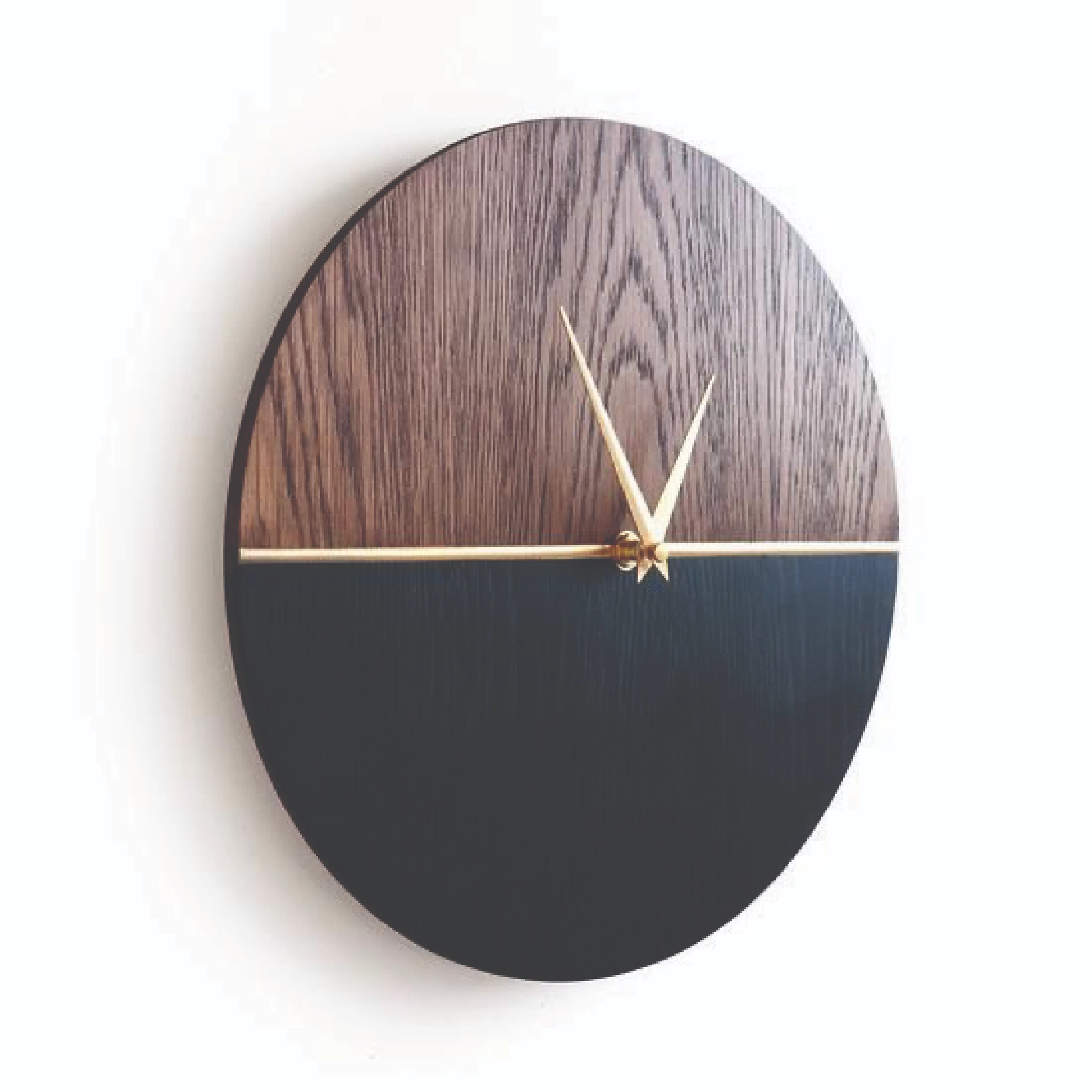 Black & Brown Istanbul Round Wall Clock Elegant Wooden Home Décor Clock - Image 3