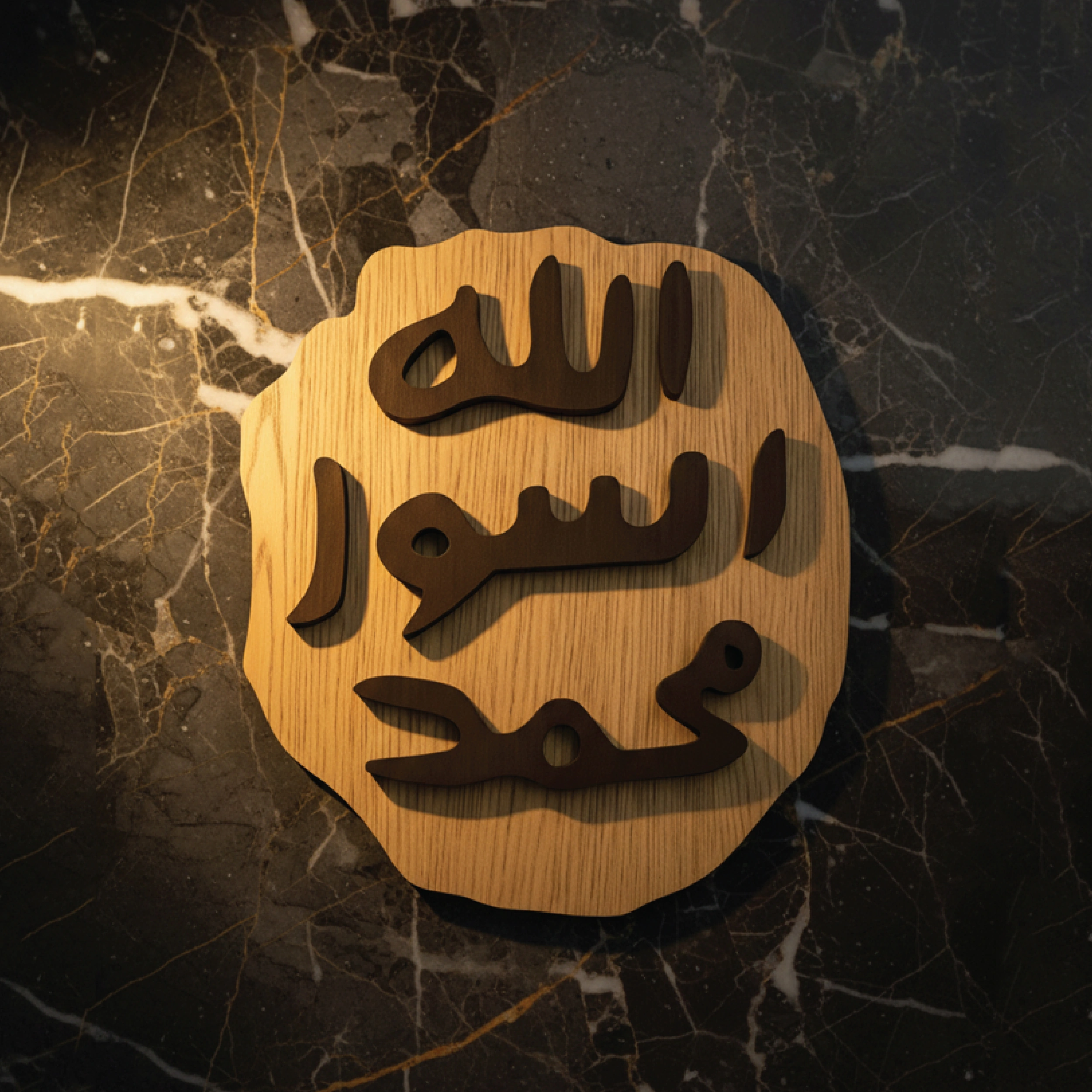 Mohr-e-Nabuwat Wooden Wall Art – Islamic Calligraphy Decor for Home & Mosque