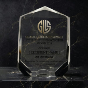 Majestic Star Crystal & Black Obsidian Trophy | Premium Global Leadership Award