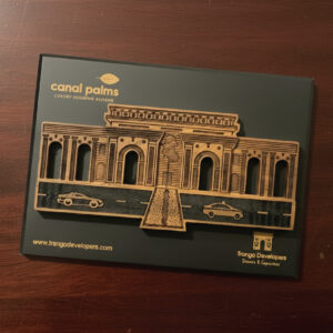 Bespoke 3D Laser-Cut Architectural Wood Plaque – Premium Real Estate & Developer Award
