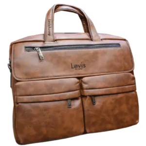 Premium Brown Leather Laptop Bag – Executive Office & Corporate Gift