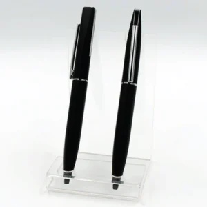 Premium Imported Metal Pens – Blue Silver & Black Gold | Corporate Giveaway Gift Set