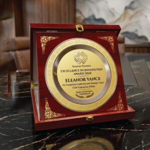 Regal Gold & Silver Excellence Plate – Premium Rosewood Presentation Box Award